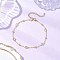 304 Stainless Steel & Brass Clear Cubic Zirconia Chain Anklets for Women, Golden, 9-1/8 inch(232mm)