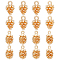 16Pcs 2 Styles Brass Charms, Pine Cone, Real 18K Gold Plated, Real 18K Gold Plated, 12x7~8x7mm, Hole: 1~2mm, 8pcs/style