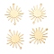 Brass Solar Eclipse Links Connectors, Long-Lasting Plated, Sun, Real 14K Gold Plated, 26.5x22.5x0.8mm, Hole: 1.2mm