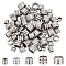PH PandaHall 100pcs 5 Style Column Spacer Beads, Silver Spacer Beads Metal Spacer Beads Stainless Steel Loose Beads Large Hole Bead for Bracelets Necklace DIY Jewelry Making