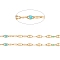 Handmade 304 Stainless Steel Dapped Chains, Cable Chains, with Enamel and Spool, Soldered, Flat Oval, Long-Lasting Plated, Colorful, 3x1.5x0.1~1mm, about 32.8 Feet(10m)/roll