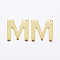 304 Stainless Steel Charms, Letter.M, Real 18K Gold Plated, 11x10.5x0.8mm, Hole: 1mm