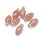 Natural Strawberry Quartz Pendants, Flower, 16.5~17.5x8~9mm, Hole: 0.8mm
