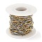Ion Plating(IP) 304 Stainless Steel Wave Bar Link Chains, Soldered, with Spool, Golden & Stainless Steel Color, 20x2x2.5mm, 3.5x2.5x0.3mm, about 32.81 Feet(10m)/Roll