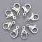 304 Stainless Steel Lobster Claw Clasps, Parrot Trigger Clasps, Silver Color Plated, 12x7x3.5mm, Hole: 1.4mm