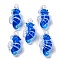 Handmade Lampwork Pendants, Sea Horse Charms, Dodger Blue, 35~40x16~20x11~16mm, Hole: 2.5mm