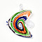 Handmade Lampwork Big Pendants, Fish Charms, Colorful, 50~54x37.5~42x11.5~13mm, Hole: 5.5~6x6~6.5mm