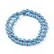Tibetan Style Beads, with Brass, Synthetic Turquoise, Column, Antique Silver, Deep Sky Blue, 15x11mm, Hole: 1mm, about 50pcs/strand, 27.16 inch(69cm)