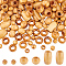 3 Styles Wood Beads, Round & Column, Mixed Color, 12~30x10.5~19.5mm, Hole: 4.5~10mm