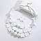 Bohemian Style Wood Square & Round Beaded Multilayer Necklaces & Dangle Earrings Sets, Golden, White, 620mm