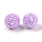Handmade Polymer Clay Rhinestone Beads, with Acrylic Daisy Flower, Pen Focal Beads, Lilac, 20~21mm, Hole: 2mm