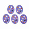 Transparent Printed Acrylic Pendants, Christmas, Oval, Medium Slate Blue, 39.5x28.5x2.5mm, Hole: 1.6mm