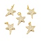 Brass Micro Pave Cubic Zirconia Pendants, with Jump Ring, Real 18K Gold Plated, Long-Lasting Plated, Lead Free & Cadmium Free & Nickel Free, Star, Clear, 18x13x2mm, Jump Ring: 5x1mm, 3mm Inner Diameter