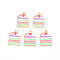 Alloy Enamel Pendants, Cake, Light Gold, Colorful, 21x16x3mm, Hole: 1.8mm