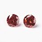 Cubic Zirconia Pointed Back Cabochons, Diamond, Faceted, Orange Red, 5x3mm