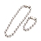 Tarnish Resistant 304 Stainless Steel Ball Chain Necklace & Bracelet Set, Jewelry Set with Ball Chain Connecter Clasp for Women, Stainless Steel Color, 8-5/8 inch(22~45.8cm), Beads: 10mm