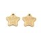 Ion Plating(IP) 304 Stainless Steel Pendants, Star with Word Super Charm, Golden, 15.5x16x1.5mm, Hole: 1.6mm