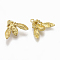 Brass Chandelier Components Link Enamel Settings, Nickel Free, Bee, Raw(Unplated), 14x17x5mm, Hole: 1mm