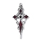 Alloy Connector Rhinestone Settings, with Enamel, Rack Plating, Cadmium Free & Nickel Free & Lead Free, Cross, FireBrick, 46.5x21.5x2.5mm, Hole: 1.8mm, fit in: 3.5mm rhinestone