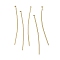 Brass Flat Head Pins, Lead Free & Cadmium Free, Real 24K Gold Plated, 35x0.6mm, Head: 2mm