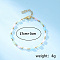 Bohemian Style Stainless Steel Ball Chain Bracelets for Women, with Column Glass Beads, Colorful, Inner Diameter: 6-3/4 inch(17cm)