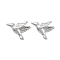304 Stainless Steel Pendants, Bird Charm, Anti-Tarnish, Stainless Steel Color, 12x17.5x6mm, Hole: 1.2mm