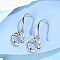 925 Sterling Silver Mobius Ring Dangle Earrings, Silver