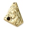 PVD Vacuum Plating 316 Stainless Steel Pendants, with Natural Tiger Eye, Triangle, Real 18K Gold Plated, 24x18.5x3.5mm, Hole: 1.8mm