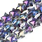 Electroplate Glass Beads Strand, AB Color, Star, Purple, 11.5~12.5x13x7mm, Hole: 1mm, about 55~56pcs/strand, 23.62 inch~ 25.20 inch(60~64cm)