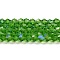 Transparent Electroplate Glass Beads Strands, AB Color Plated, Faceted, Bicone, Lime Green, 3.5~3.8mm, about about 107~110pcs/strand, 32.5~34cm
