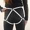 Alloy & Imitation Leather Waist Chains, Platinum, White, 700~980mm