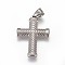 Tarnish Resistant 304 Stainless Steel Pendants, Cross, Stainless Steel Color, 40.5x28x4mm, Hole: 5x7mm