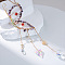 Butterfly Wire Wrapped Brass & Natural Amethyst Chip Pendant Decorations, Hanging Suncatchers, with Glass Teardrop Charm, for Home Car Decorations, Clear AB, 350mm