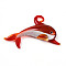 Handmade Lampwork Big Pendants, Dolphin Charms, Red, 45~47x64~67x9~10mm, Hole: 6~7x5~6mm
