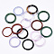 Natural White Chalcedony Linking Rings, Dyed, Ring, Mixed Color, 22~24x2~3mm, Inner Diameter: 17~18mm