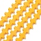Synthetic Coral Beads Strands, Dyed, Cross, Gold, 7.5~8.5x8~9x3~3.5mm, Hole: 1mm, about 40pcs/strand, 12.5 inch~12.7 inch(31.8~32.3cm)