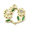 Alloy Pendants, Glass with CCB Pearls, Flower, Golden, 19.5x20x4mm, Hole: 1.6mm
