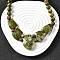 Natural Unakite Faceted Bib Graduated Beaded Necklaces for Women, with Stainless Steel Lobster Clasps, Stainless Steel Color, 19.09 inch(48.5cm)