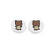 Handmade Polymer Clay Cabochons, Flat Round with Bear, WhiteSmoke, 9~9.5x1.5~2mm, about 5800pcs/1000g