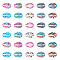 PandaHall 40pcs 10 Color Print Shell Beads Alloy Cowrie Shell Charms Beads for DIY Summer Beach Craft Jewelry Making Accessories, 16x11mm