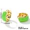 Brass Enamel Hoop Earrings, Fashionable and High-end European and American Style, Golden, Green, 16x7mm