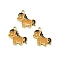 Zinc Alloy Enamel Pendants, Animal Charms, Golden, Horse, 17.5x18.5x1.5mm, Hole: 1.5mm