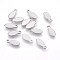 Tarnish Resistant 304 Stainless Steel Charms, Stamping Blank Tag, Oval, Stainless Steel Color, 10x4x0.6mm, Hole: 1.2mm