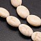 Synthetical Dyed Turquoise Oval Bead Strand, Linen, 13x10x5mm, Hole: 1mm, about 27pcs/strand, about 14~14.5 inch