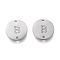 Tarnish Resistant 304 Stainless Steel Links Connectors, Laser Cut, Flat Round with Letter B, Stainless Steel Color, 12x1mm, Hole: 1.2mm