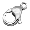 Tarnish Resistant 304 Stainless Steel Lobster Claw Clasps, Parrot Trigger Clasps, Manual Polishing, Stainless Steel Color, 16x10.5x4.7mm, Hole: 2.2mm