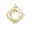 Brass Plastic Pearl Pendants, Square, Long-Lasting Plated, Cadmium Free & Lead Free, Rack Plating, Real 18K Gold Plated, 30.5x28x4.5mm, Hole: 1.5mm