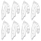 8Pcs Stainless Steel Pendants, Laser Cut, Butterfly Wings Charms, Stainless Steel Color, 48.5x20x1mm, Hole: 1.4mm