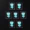 Cellulose Acetate(Resin) Pendants, with Glitter Powder, Rectangle with tulip, Cyan, 24.5x19.5~20x4~4.5mm, Hole: 1.4mm