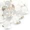 Round Watermelon Stone Glass Pendants, with Platinum Tone Brass Findings, 17~19x13~14mm, Hole: 2x7mm